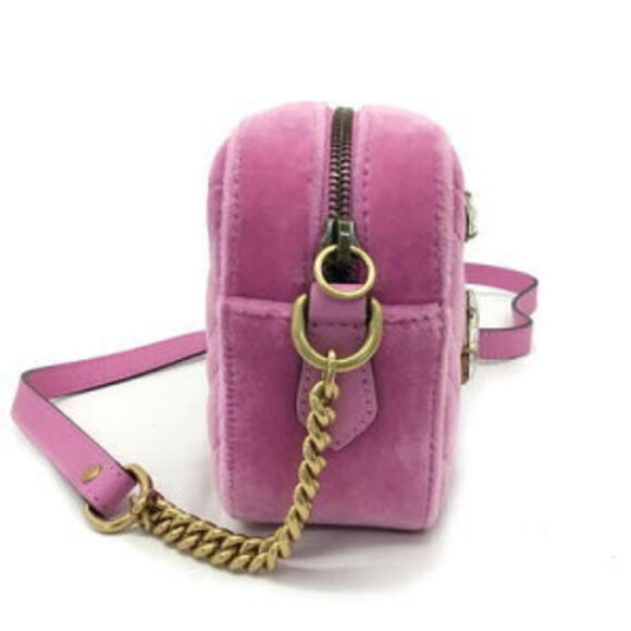 Gucci Velvet Shoulder Bag Beads Pink - Picture 3 of 8